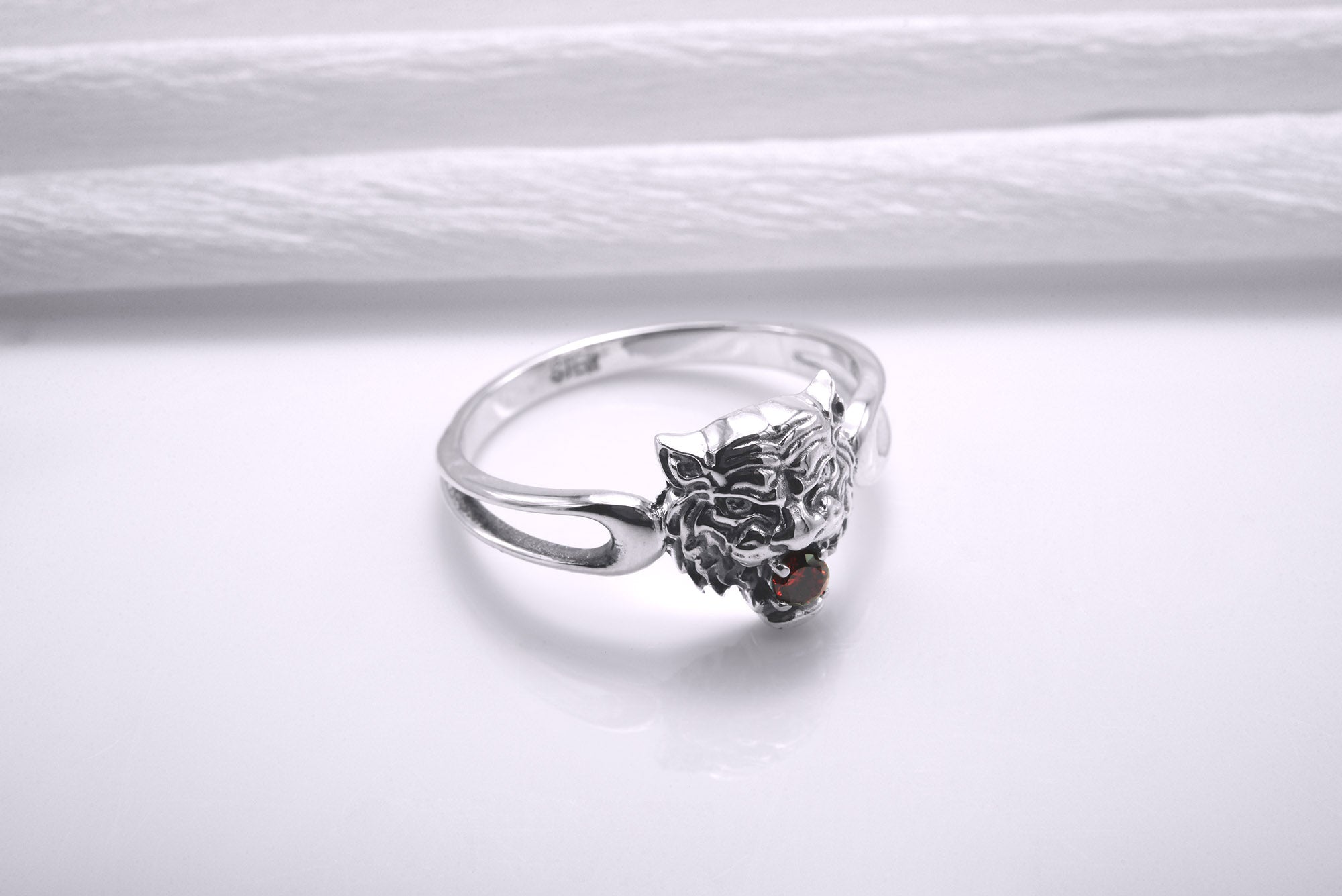 925 Silver Tiger Ring, Handmade Animal Jewelry