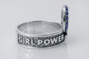 Girl Power Ring with Gems, 925 Silver - vikingworkshop