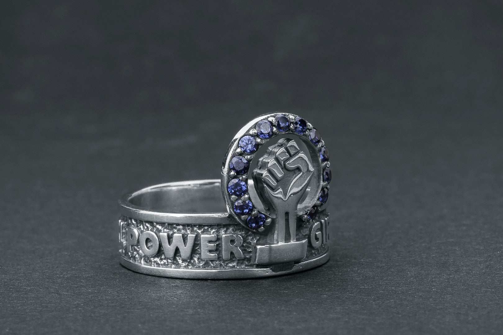 Girl Power Ring with Gems, 925 Silver - vikingworkshop