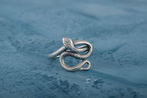 925 Silver Snake ring, Unique Fashion Jewelry - vikingworkshop