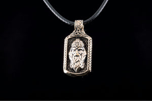 Odin Pendant with Viking Symbol Bronze Jewelry - vikingworkshop