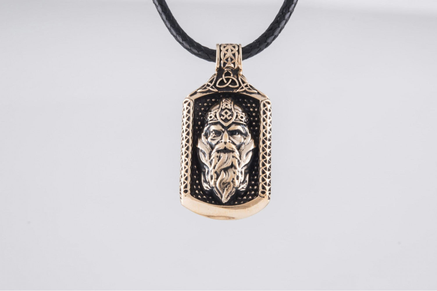 Odin Pendant with Viking Symbol Bronze Jewelry - vikingworkshop