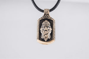 Odin Pendant with Viking Symbol Bronze Jewelry - vikingworkshop