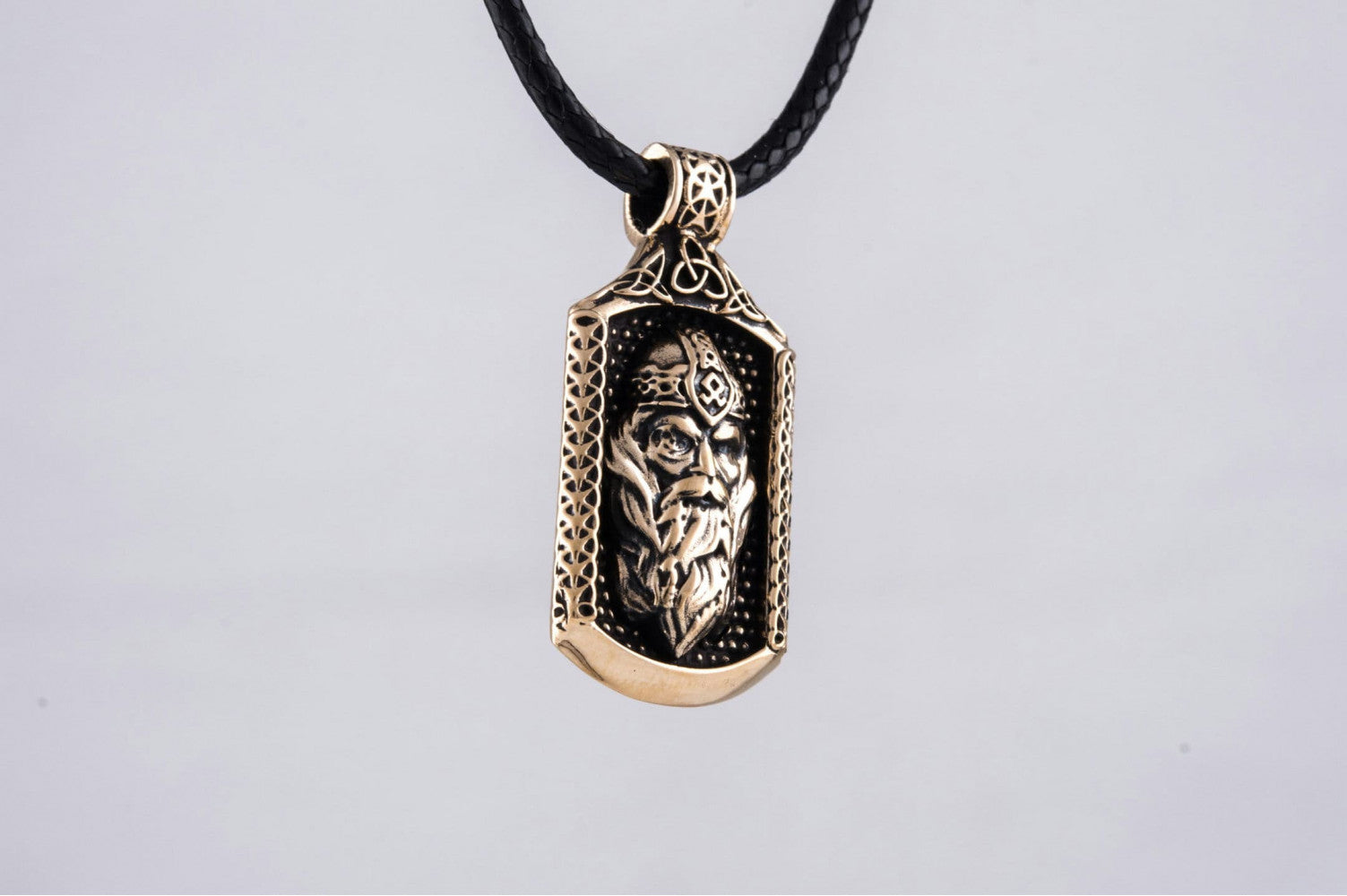 Odin Pendant with Viking Symbol Bronze Jewelry - vikingworkshop