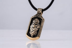 Odin Pendant with Viking Symbol Bronze Jewelry - vikingworkshop