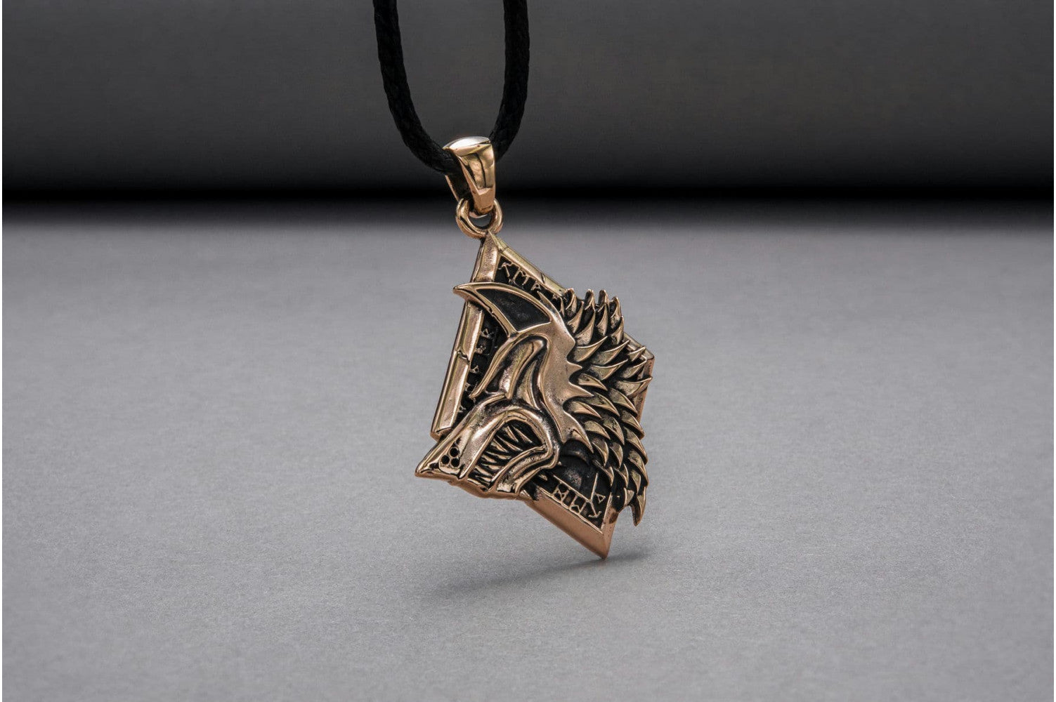 Handmade Pendant with Wolf Bronze Jewelry - vikingworkshop