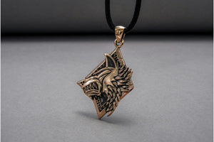 Handmade Pendant with Wolf Bronze Jewelry - vikingworkshop