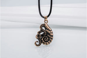 Octopus in Shell Pendant Bronze Jewelry - vikingworkshop