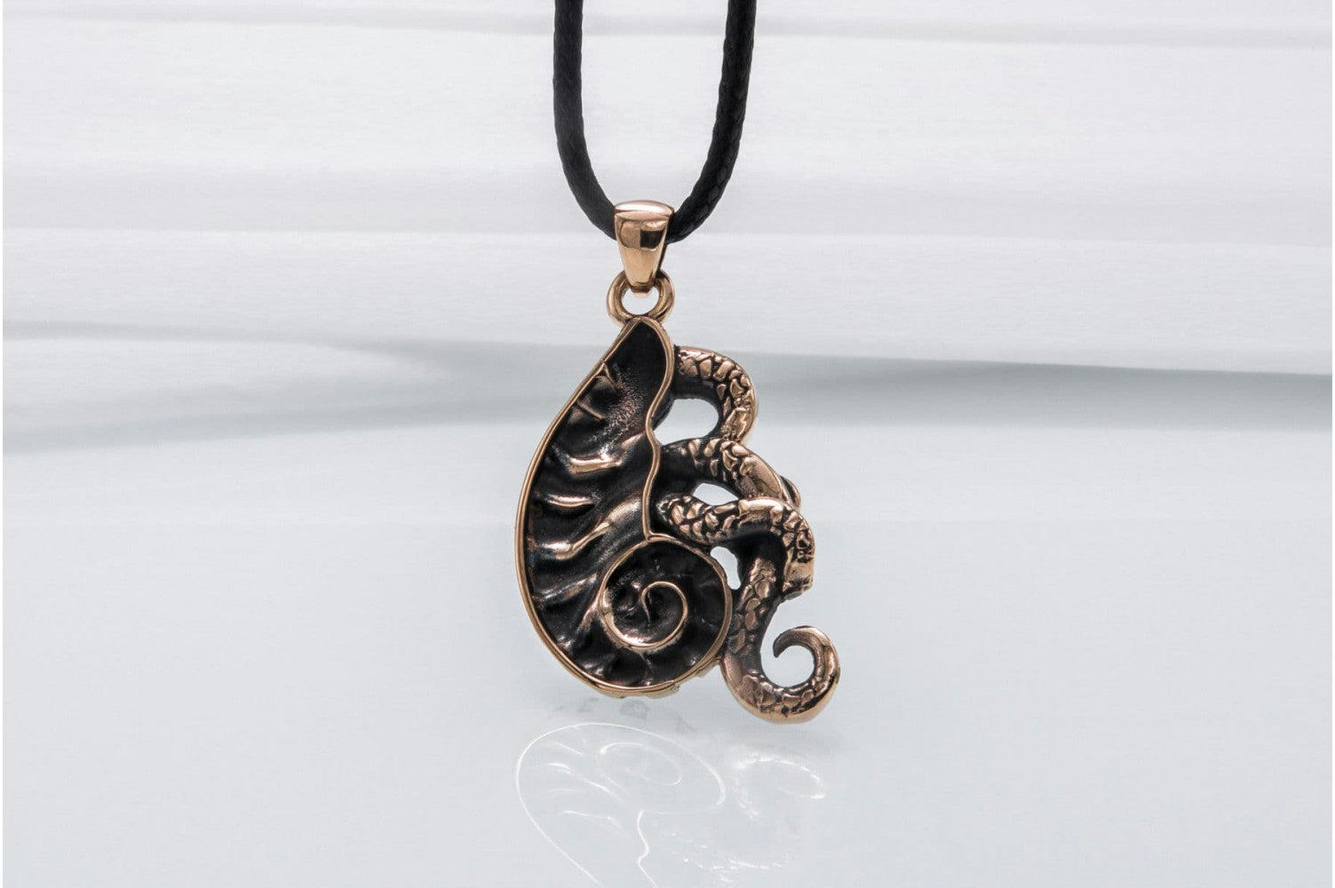 Octopus in Shell Pendant Bronze Jewelry - vikingworkshop