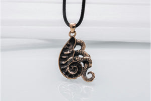 Octopus in Shell Pendant Bronze Jewelry - vikingworkshop