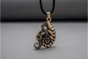 Octopus in Shell Pendant Bronze Jewelry - vikingworkshop