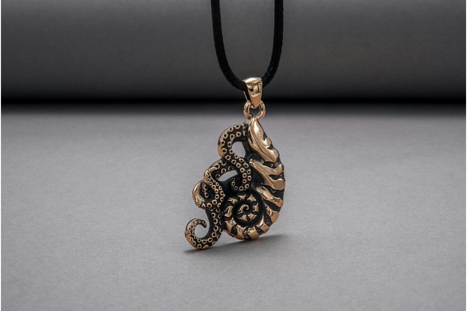 Octopus in Shell Pendant Bronze Jewelry - vikingworkshop