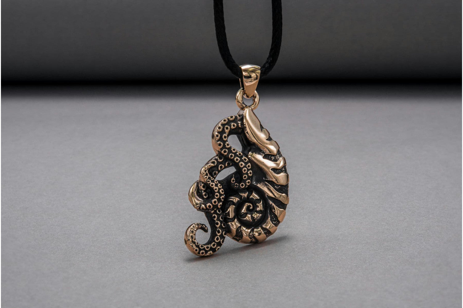 Octopus in Shell Pendant Bronze Jewelry - vikingworkshop