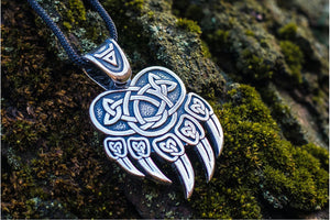 Veles Print Sterling Silver Pendant Pagan Amulet - vikingworkshop