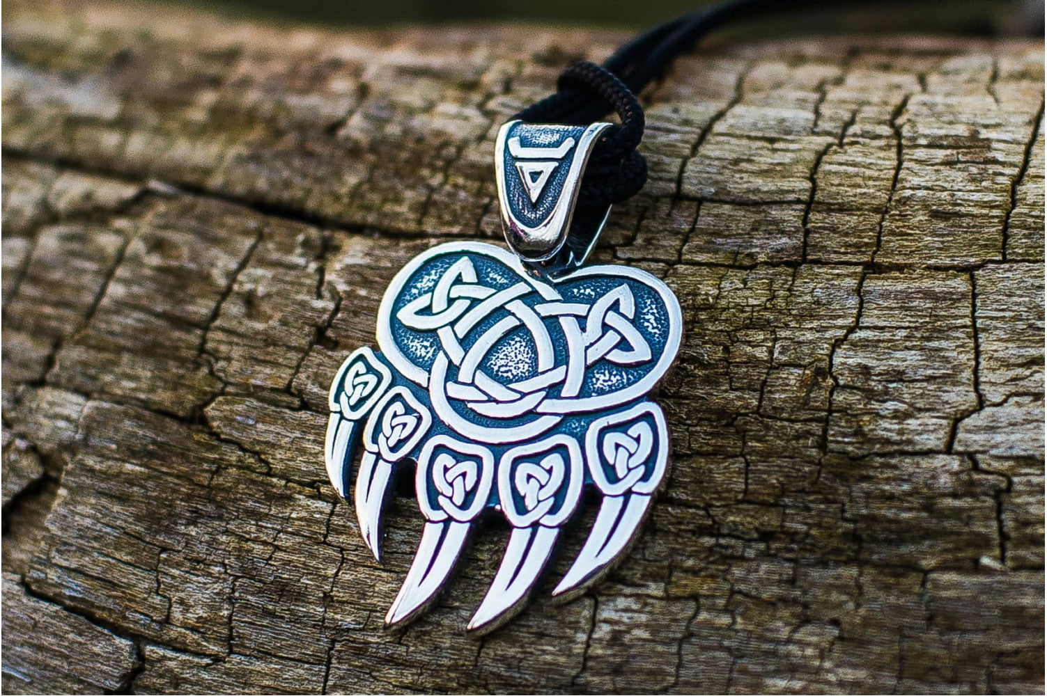 Veles Print Sterling Silver Pendant Pagan Amulet - vikingworkshop