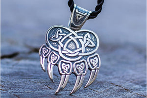 Veles Print Sterling Silver Pendant Pagan Amulet - vikingworkshop