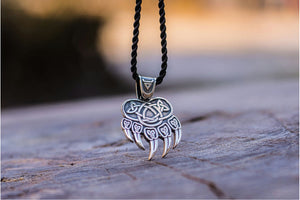 Veles Print Sterling Silver Pendant Pagan Amulet - vikingworkshop