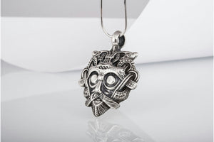 Mask from Gnezdovo Sterling Silver Pendant Viking Amulet - vikingworkshop