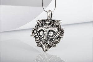 Mask from Gnezdovo Sterling Silver Pendant Viking Amulet - vikingworkshop