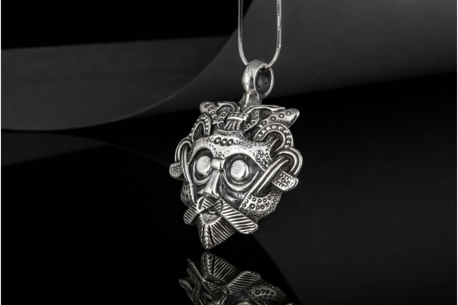 Mask from Gnezdovo Sterling Silver Pendant Viking Amulet - vikingworkshop