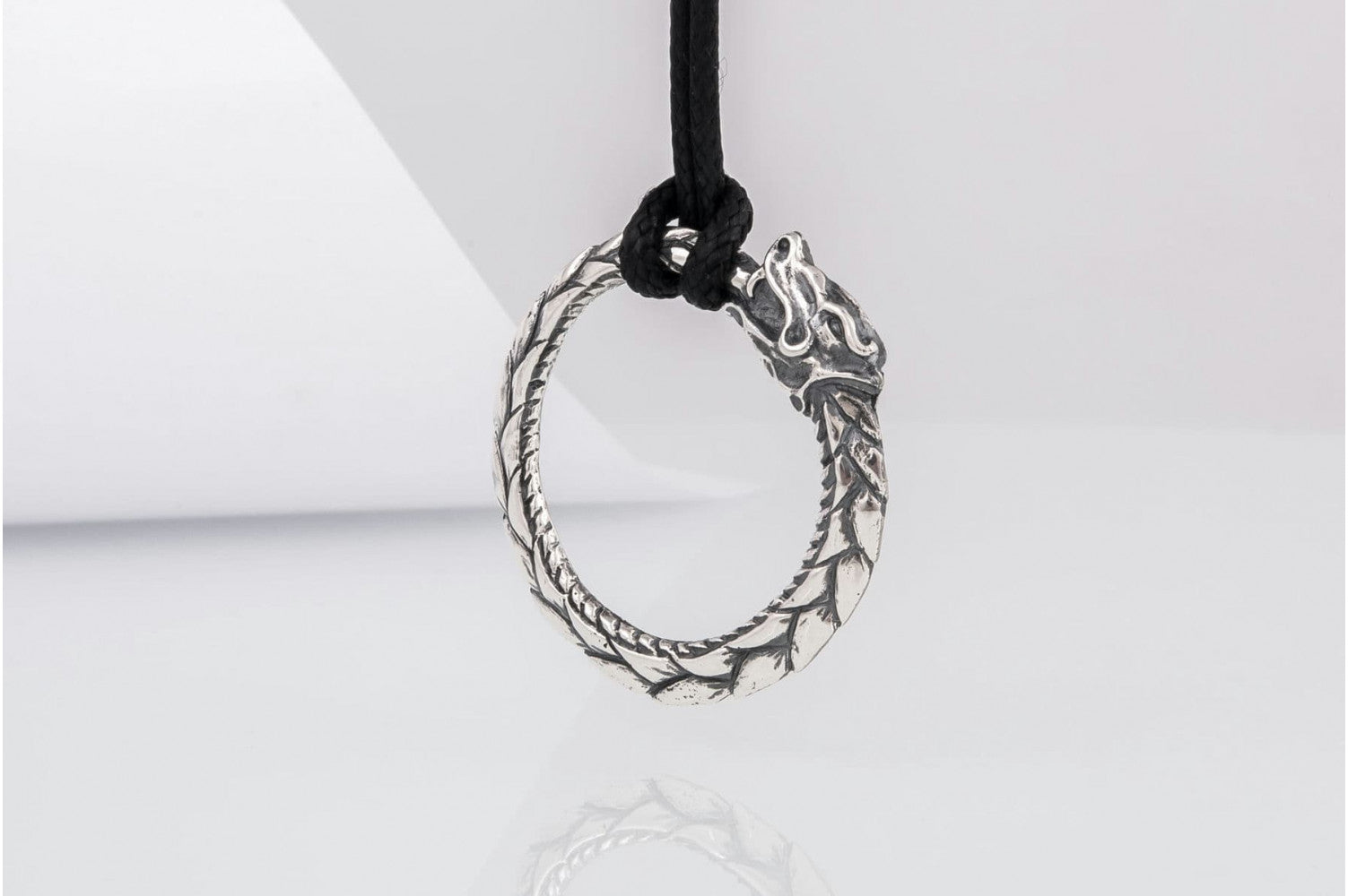 Ouroboros Sterling Silver Pendant Norse Pendant - vikingworkshop