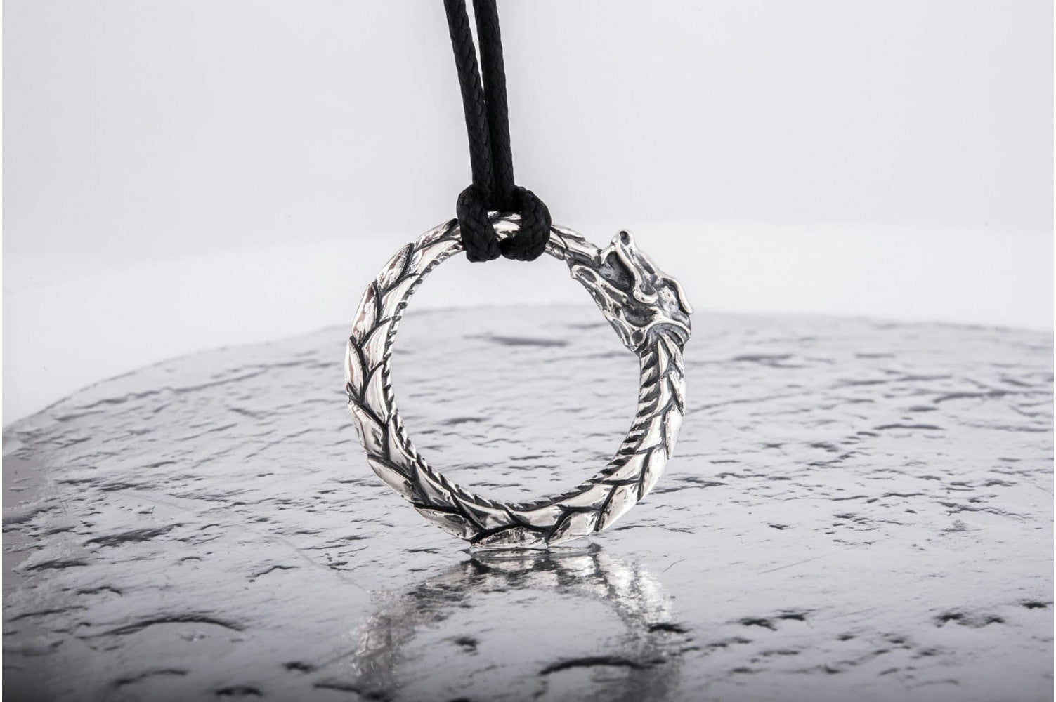 Ouroboros Sterling Silver Pendant Norse Pendant - vikingworkshop