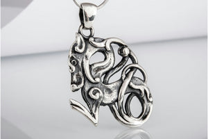 Celtic Wolf Ornament Sterling Silver Animal Pendant - vikingworkshop