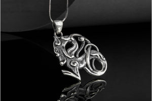 Celtic Wolf Ornament Sterling Silver Animal Pendant - vikingworkshop