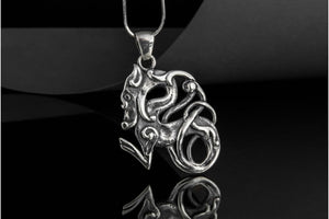 Celtic Wolf Ornament Sterling Silver Animal Pendant - vikingworkshop