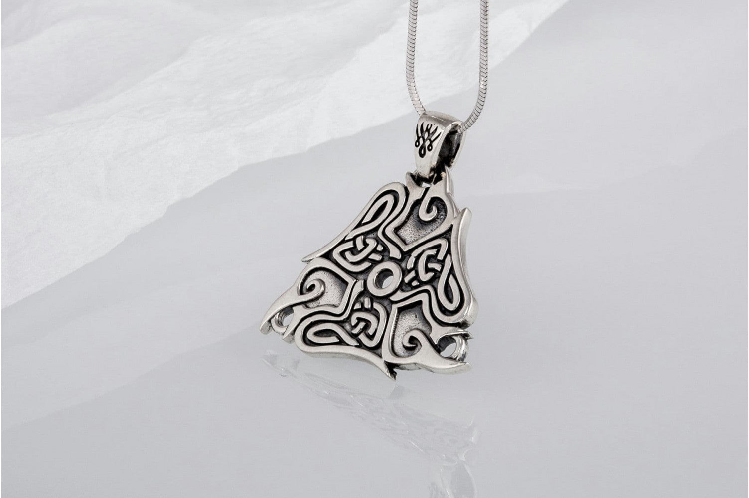 Raven Ornament Pendant Sterling Silver Viking Jewelry - vikingworkshop