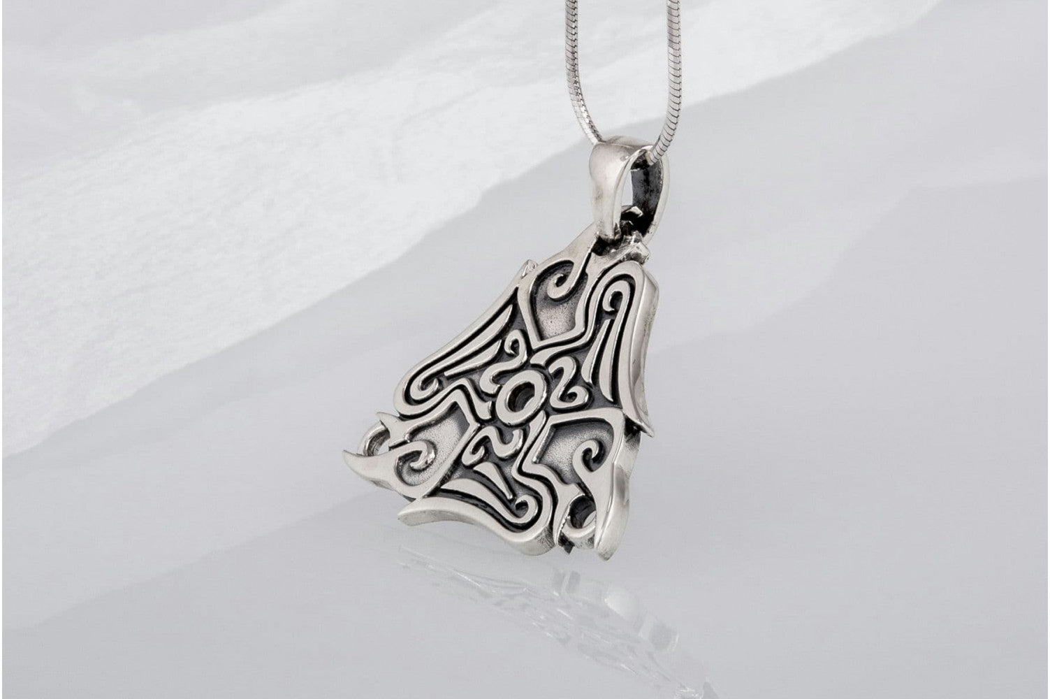 Raven Ornament Pendant Sterling Silver Viking Jewelry - vikingworkshop