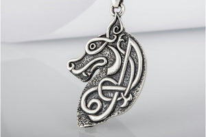 Celtic Wolf Sterling Silver Animal Pendant - vikingworkshop