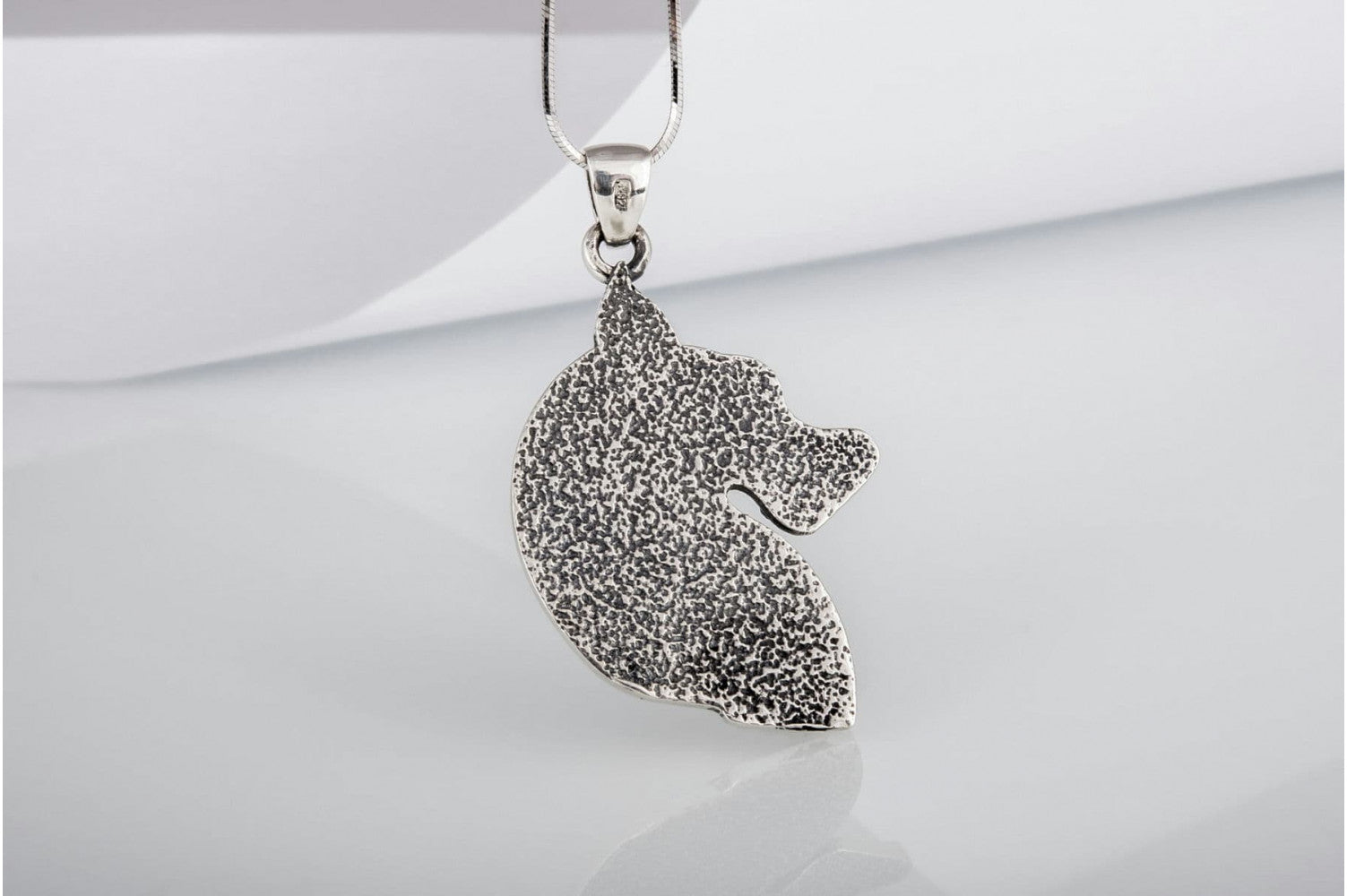 Celtic Wolf Sterling Silver Animal Pendant - vikingworkshop