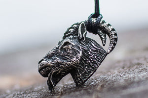 Goat Pendant Sterling Silver Unique Jewelry - vikingworkshop