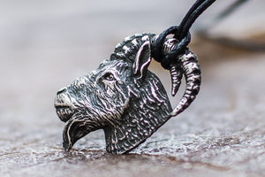 Goat Pendant Sterling Silver Unique Jewelry - vikingworkshop