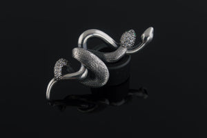 Snake Pendant with Cubic Zirconia Sterling Silver Jewelry - vikingworkshop