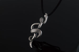 Snake Pendant with Cubic Zirconia Sterling Silver Jewelry - vikingworkshop