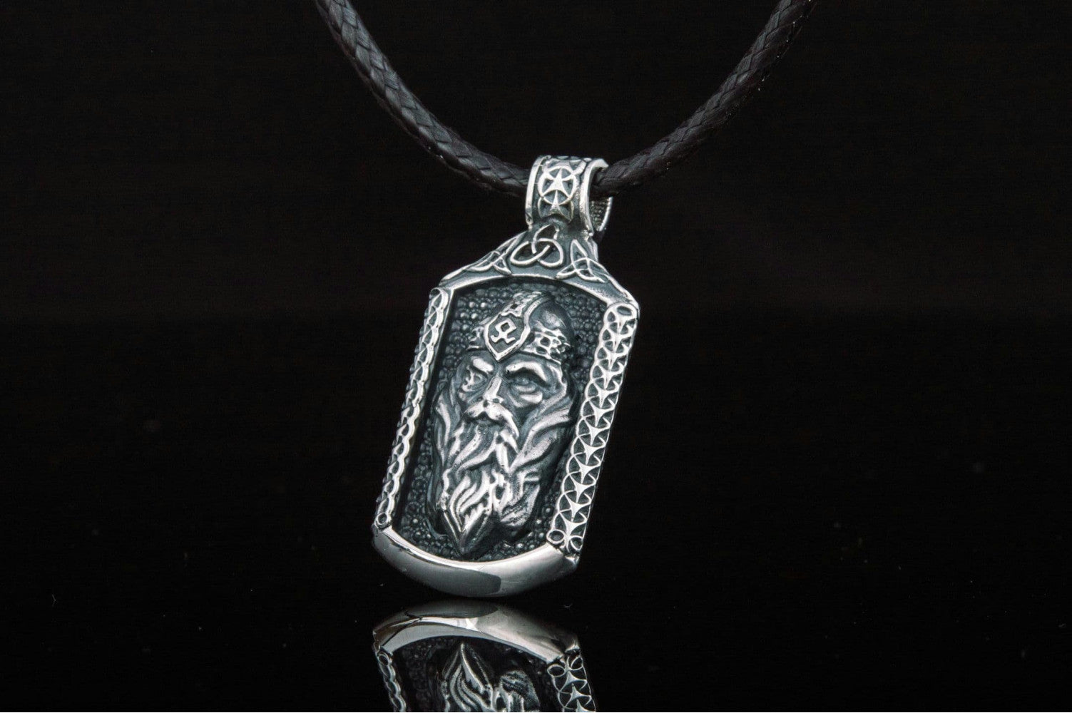 Odin Pendant with Viking Symbol Sterling Silver Jewelry - vikingworkshop