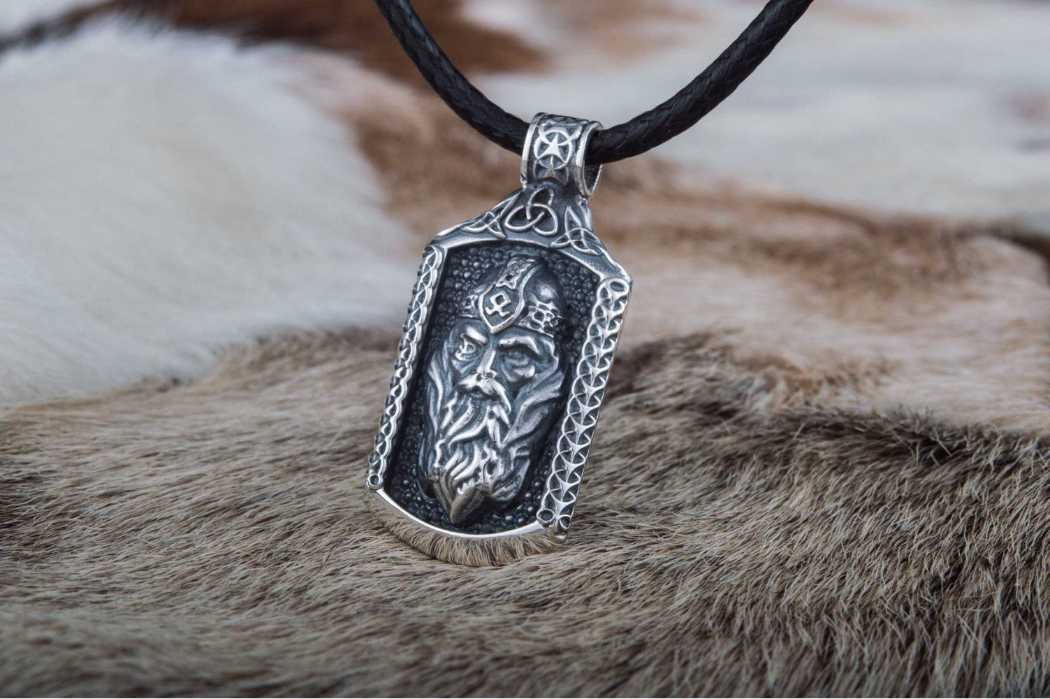 Odin Pendant with Viking Symbol Sterling Silver Jewelry - vikingworkshop