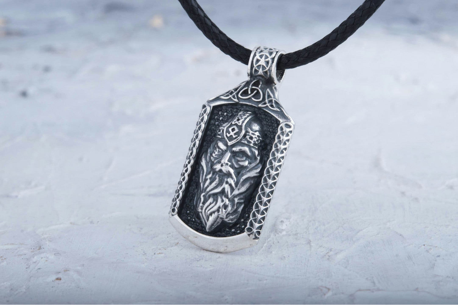 Odin Pendant with Viking Symbol Sterling Silver Jewelry - vikingworkshop