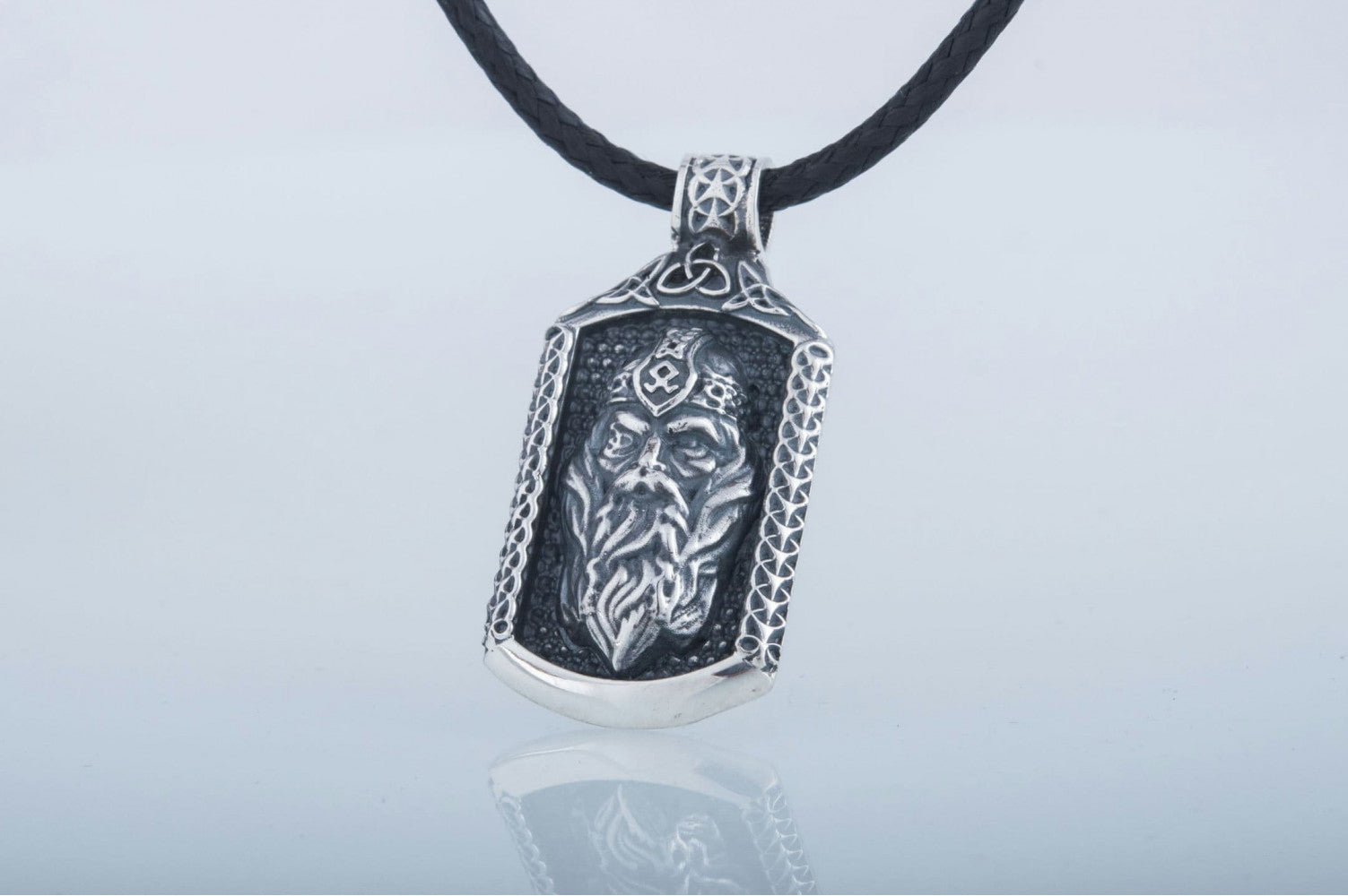 Odin Pendant with Viking Symbol Sterling Silver Jewelry - vikingworkshop