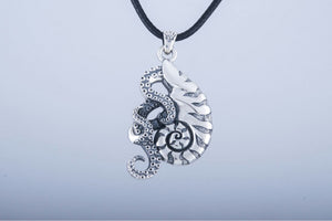 Octopus in Shell Pendant Sterling Silver Jewelry - vikingworkshop