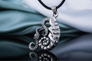 Octopus in Shell Pendant Sterling Silver Jewelry - vikingworkshop