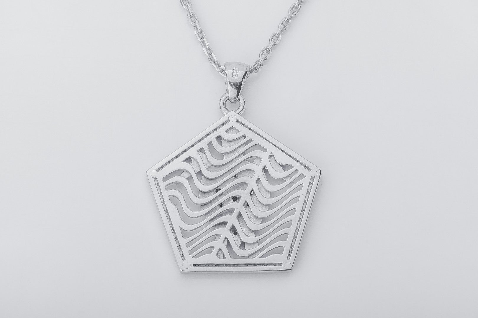 Turtle Platinum Pendant With Gems - vikingworkshop