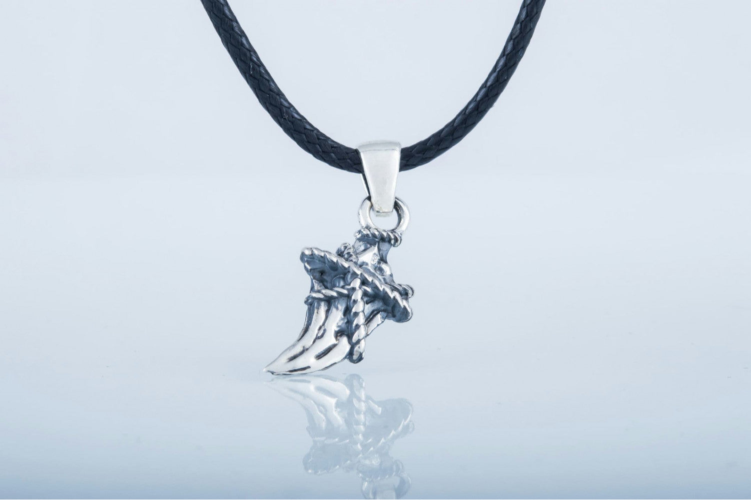 Canine Pendant with Rope Sterling Silver Jewelry - vikingworkshop