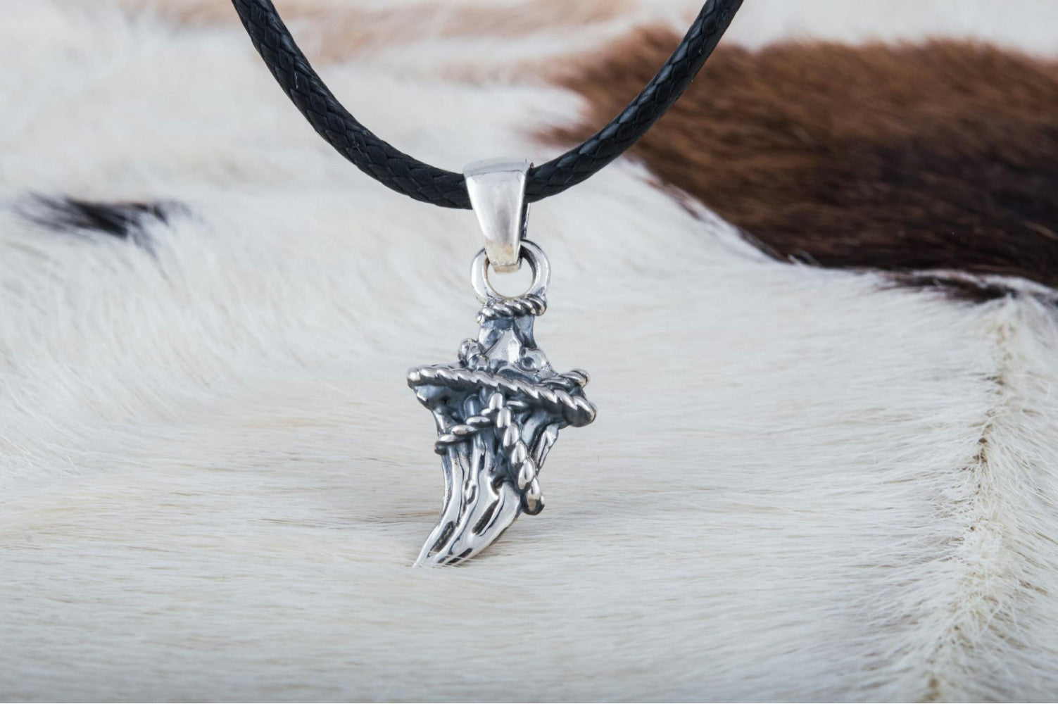 Canine Pendant with Rope Sterling Silver Jewelry - vikingworkshop