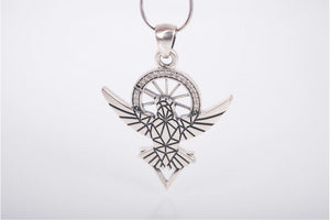 925 Silver Hummingbird pendant with Clear gems, unique fashion Jewelry - vikingworkshop