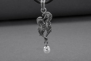 Minimalistic 925 Silver Seahorse Pendant With Pearl, Handcrafted Jewelry - vikingworkshop