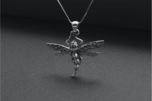 Sterling Silver Detailed Dragonfly Pendant, Handcrafted Nature Jewelry - vikingworkshop