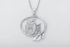 Owls Pendant, Wisdom Mascot, 925 Silver - vikingworkshop